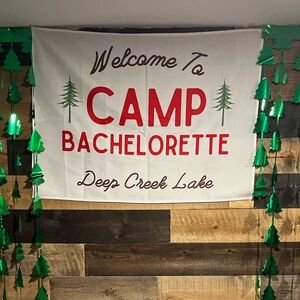 Camp bachelorette deep creek lake banner